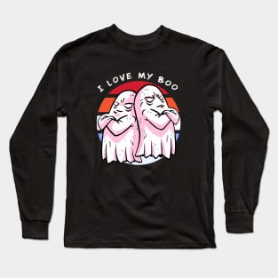 I Love My Boo Halloween Design Long Sleeve T-Shirt